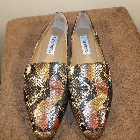 Steve Madden Vegan Croc Leather " Gemmy" Loafers Sz 6M - Picture 1 of 7
